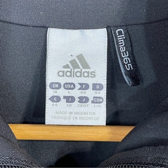 Adidas Golf Shirt Jacket Women’s Large Black Clima365 Gold Logo - Picture 7 of 12